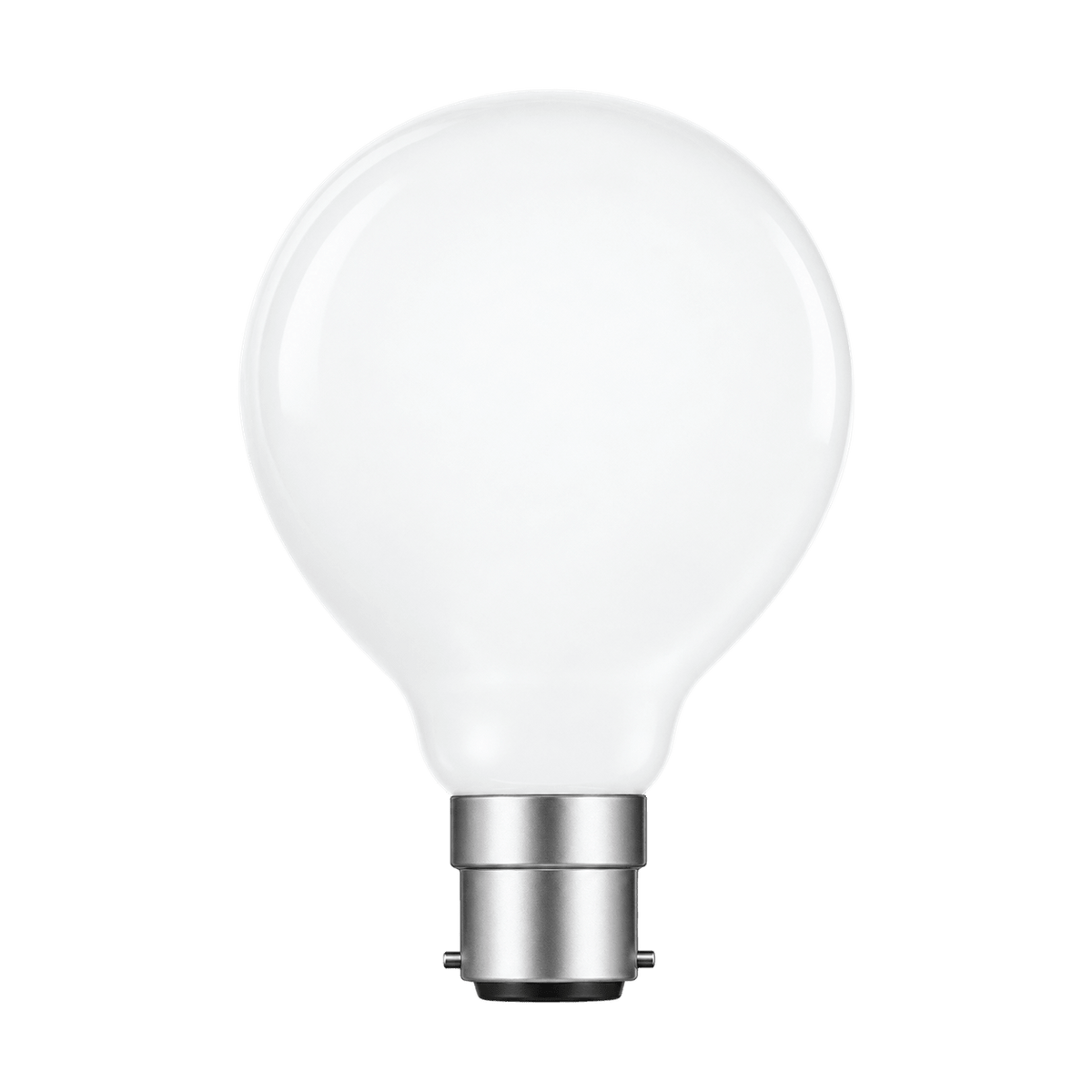 8W Dimmable Opal LED Bulb – B22, 4000K Cool White - transparent background