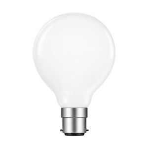 8W Dimmable Opal LED Bulb – B22, 4000K Cool White - transparent background