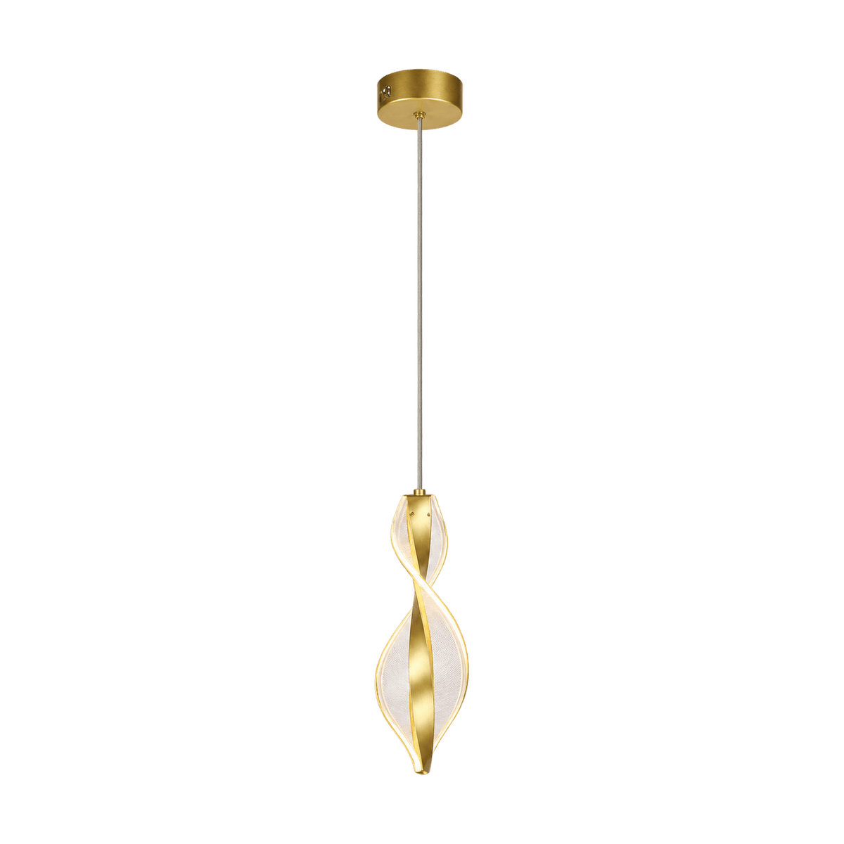 Dragonfly Gold LED Pendant - transparent background