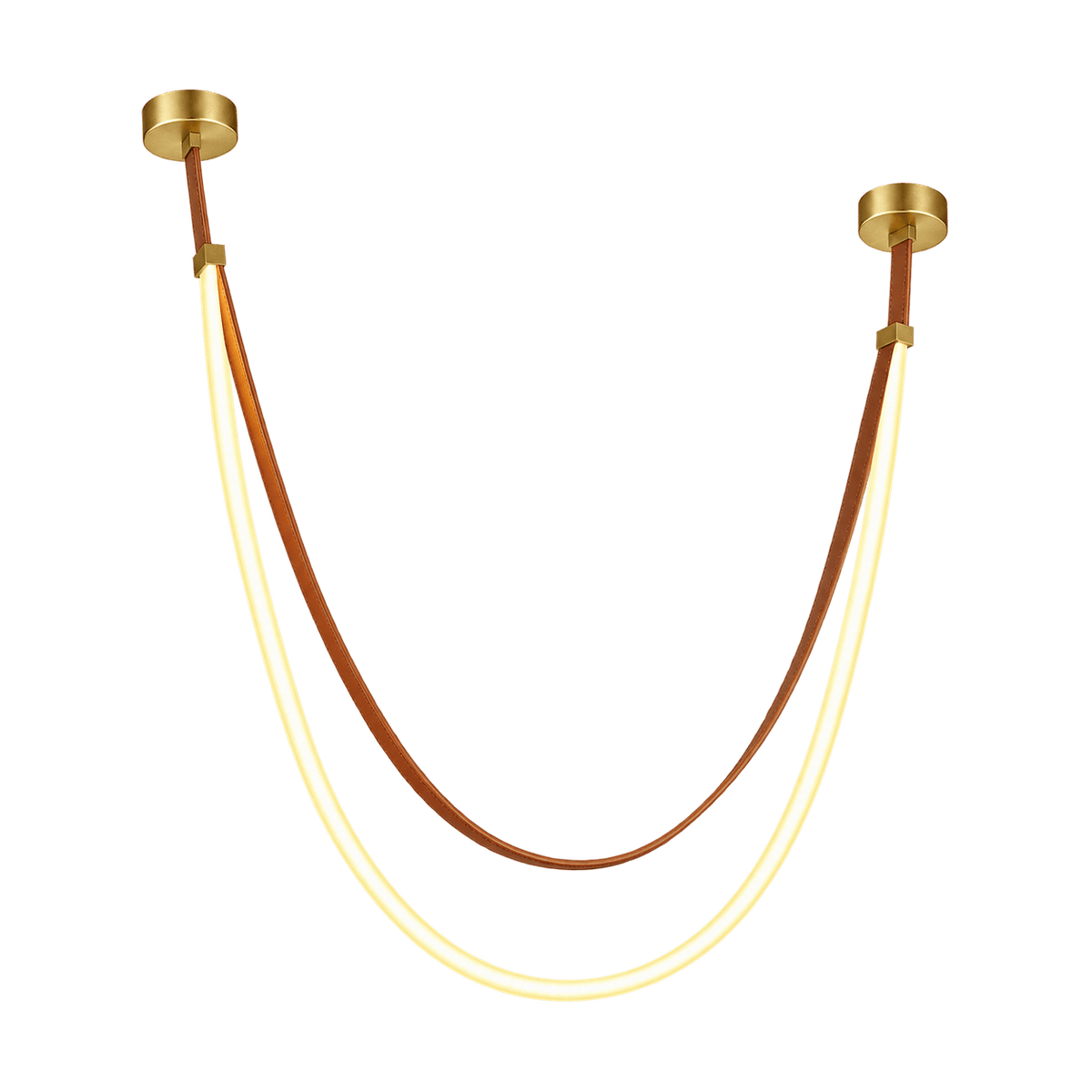 Leather Loop LED Pendant Light 2M - transparent background