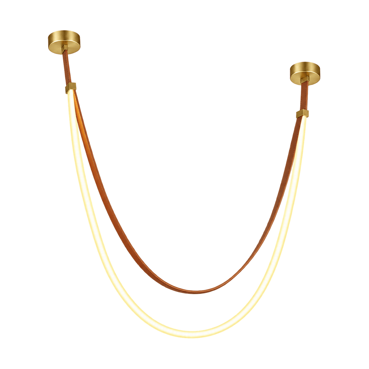 Leather Loop LED Pendant Light 2M - white background