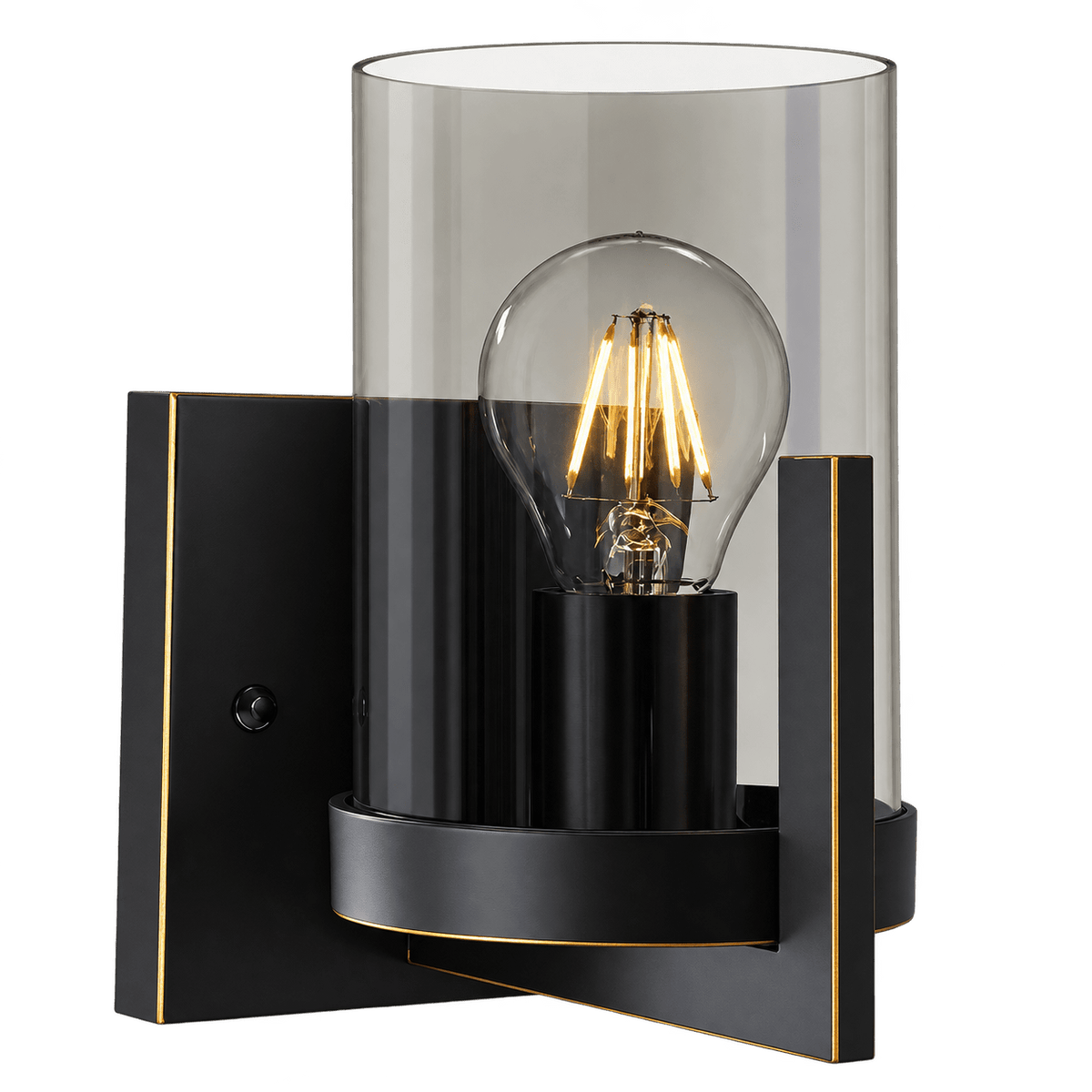 Black Gold Indoor Wall Light Smokey Glass — transparent background