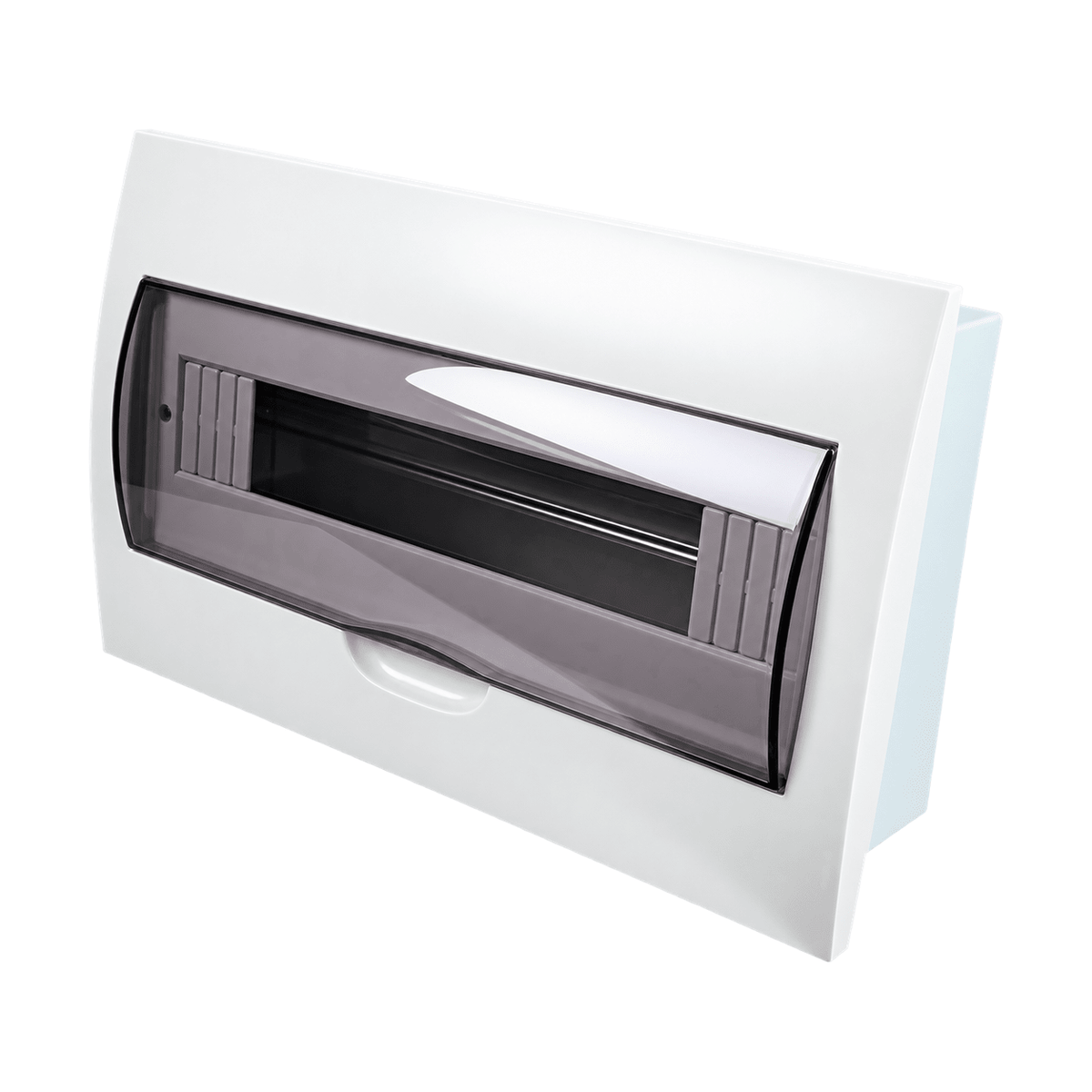 White 15 Way Flush Distribution Board - white background
