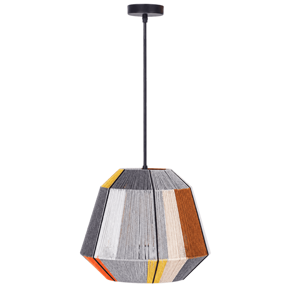 Iron & Cotton String Pendant - Multicolour Design — transparent background