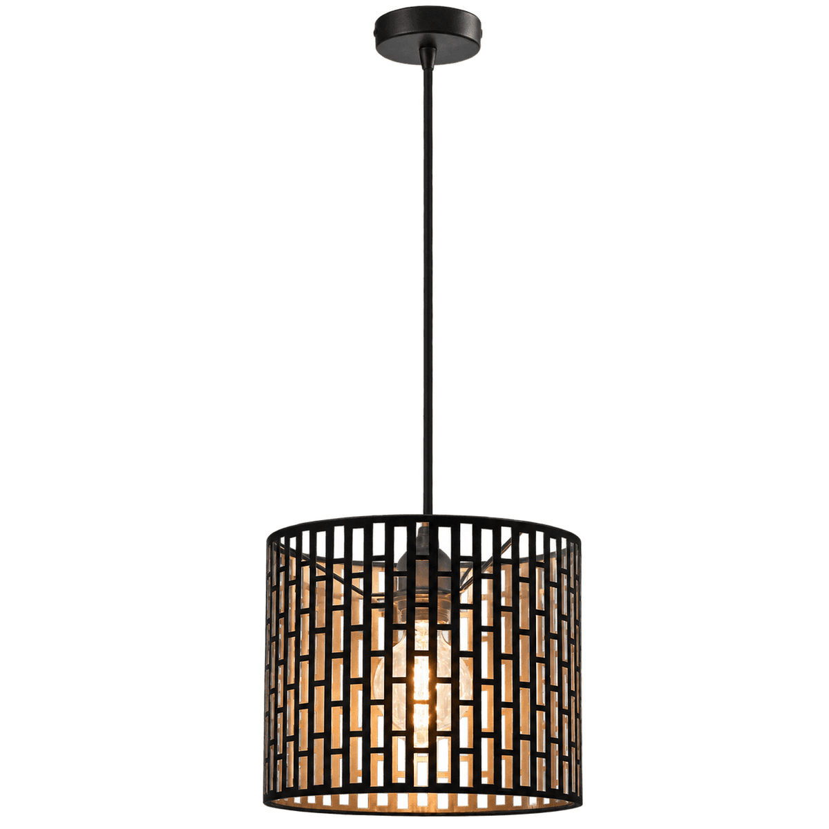 Black & Gold Pendant Light — transparent background