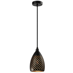 Black & Gold Metal Pendant Light — transparent background
