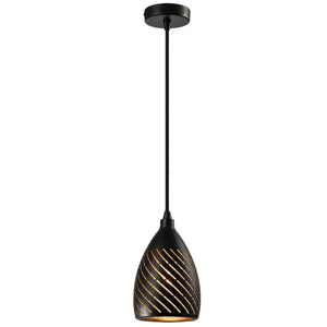 Black & Gold Metal Pendant Light — white background