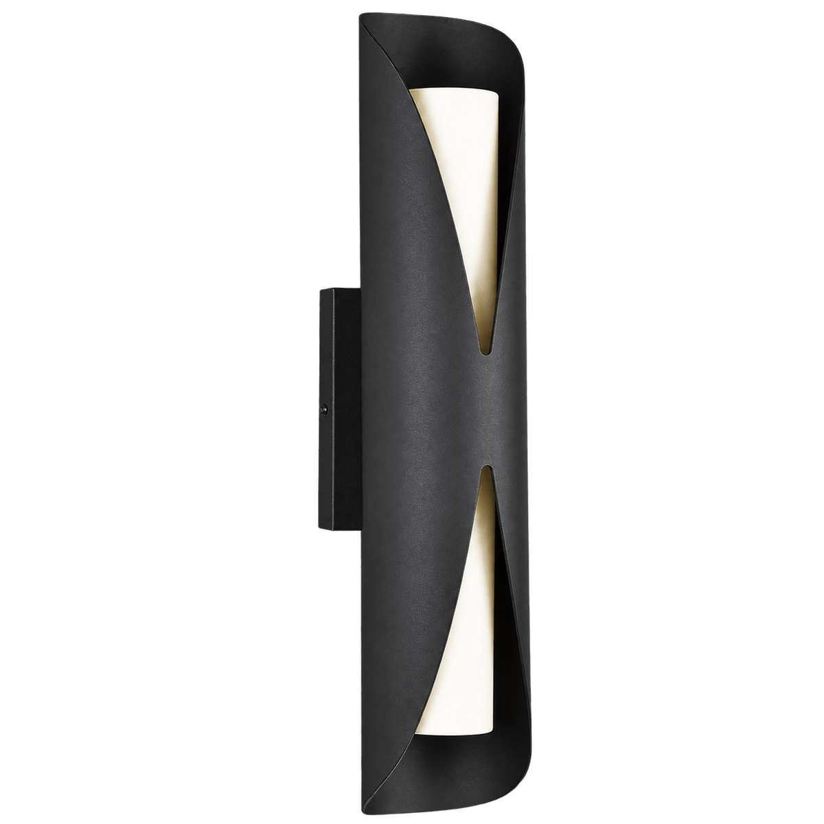 Outdoor Wall Light - Black Metal with Opal Glass — transparent background