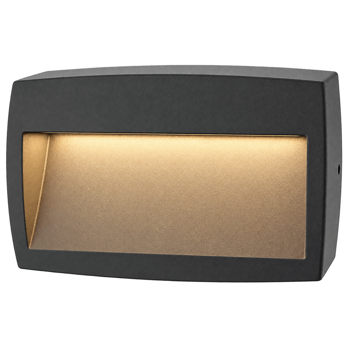 Rectangular LED Surface Mount Step Light - Black — transparent background