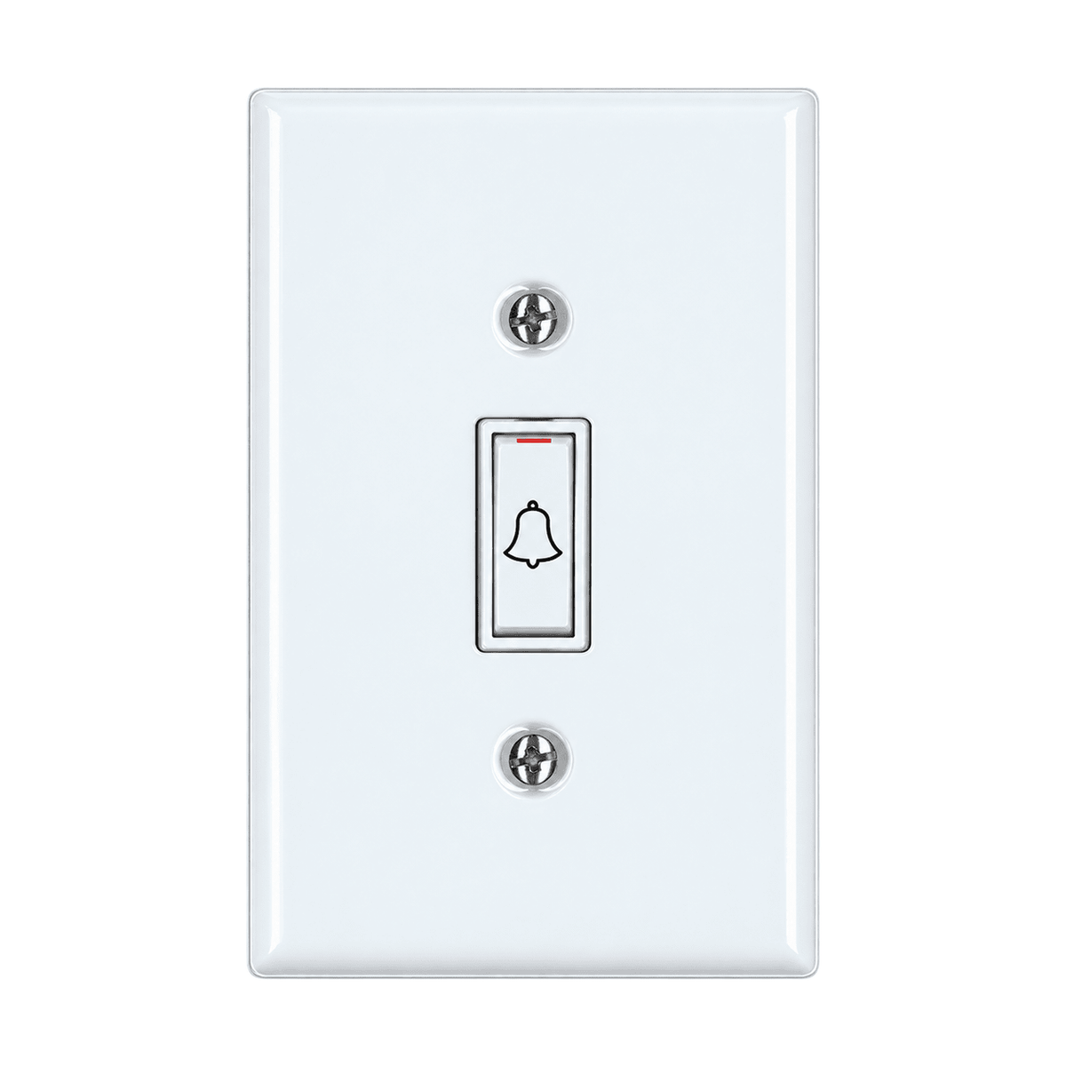 White Steel Doorbell Switch 16A - white background