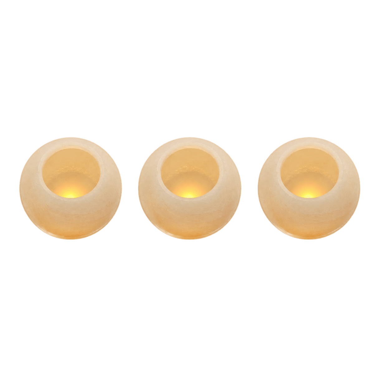 Party Lights - 3pc Round LED Candles — transparent background