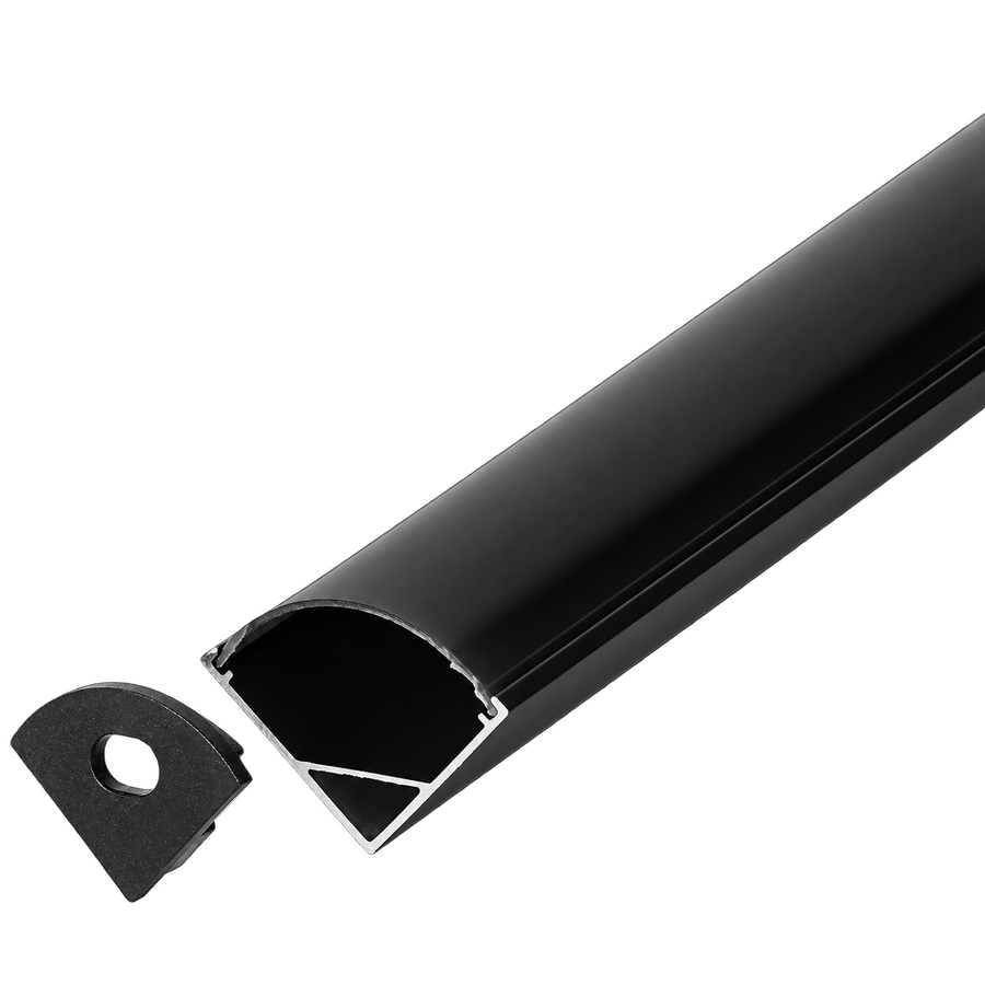 Complete Black Corner LED Profile - 3M — transparent background