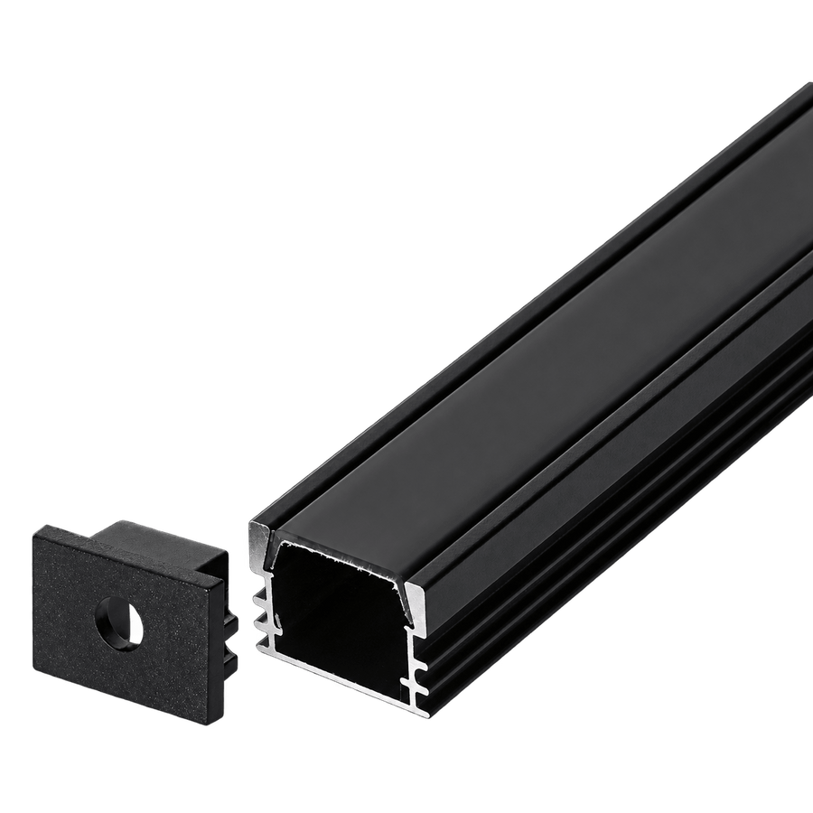 Black Deep LED Surface Profile - 3M — transparent background
