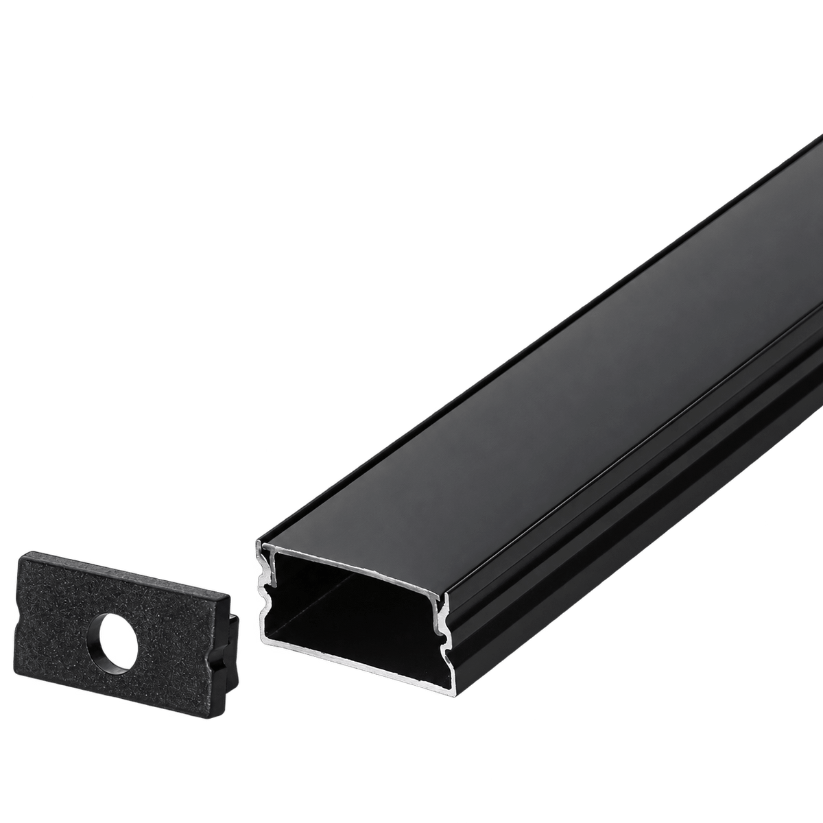 Black Surface LED Profile - 3m — transparent background