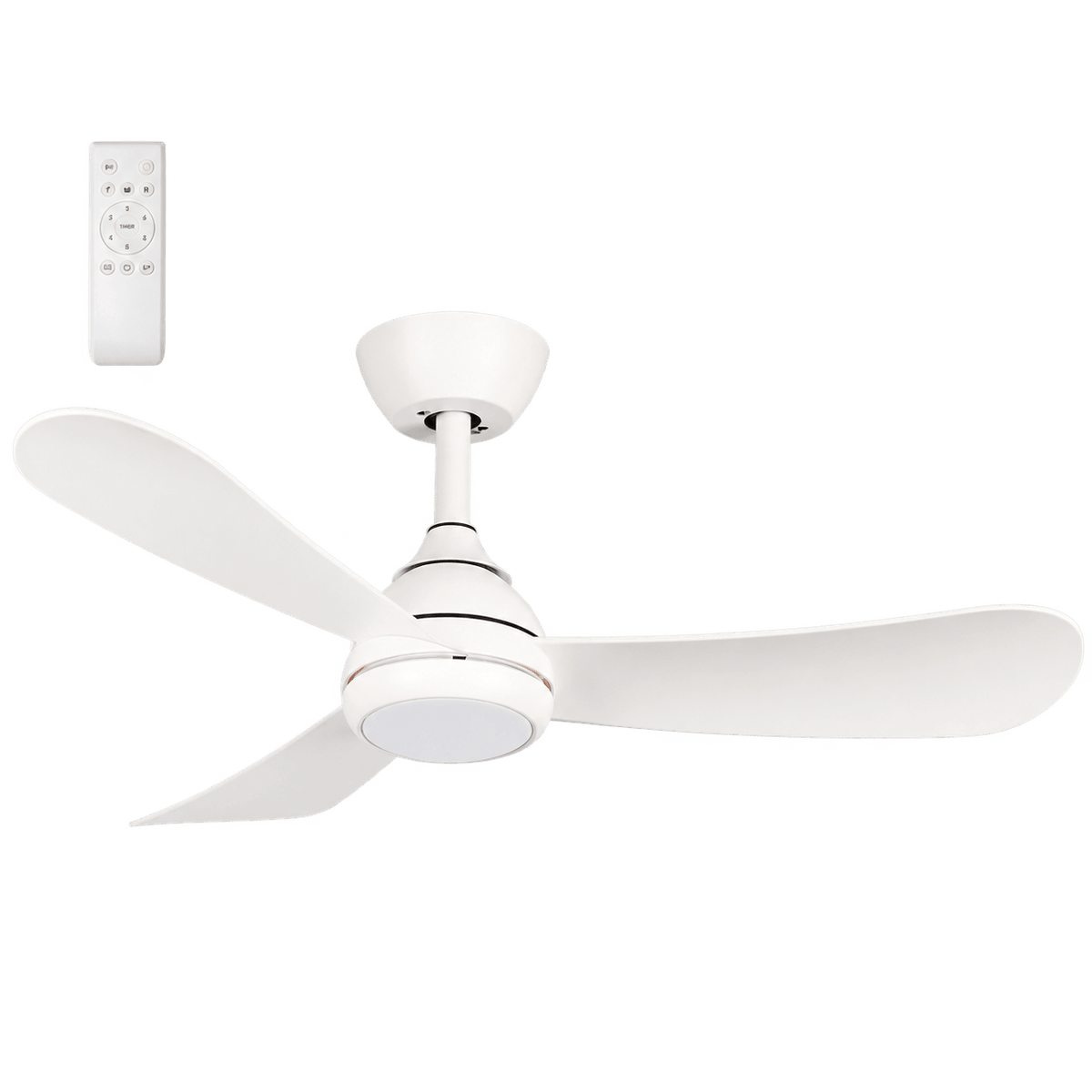White 38" LED Ceiling Fan — transparent background