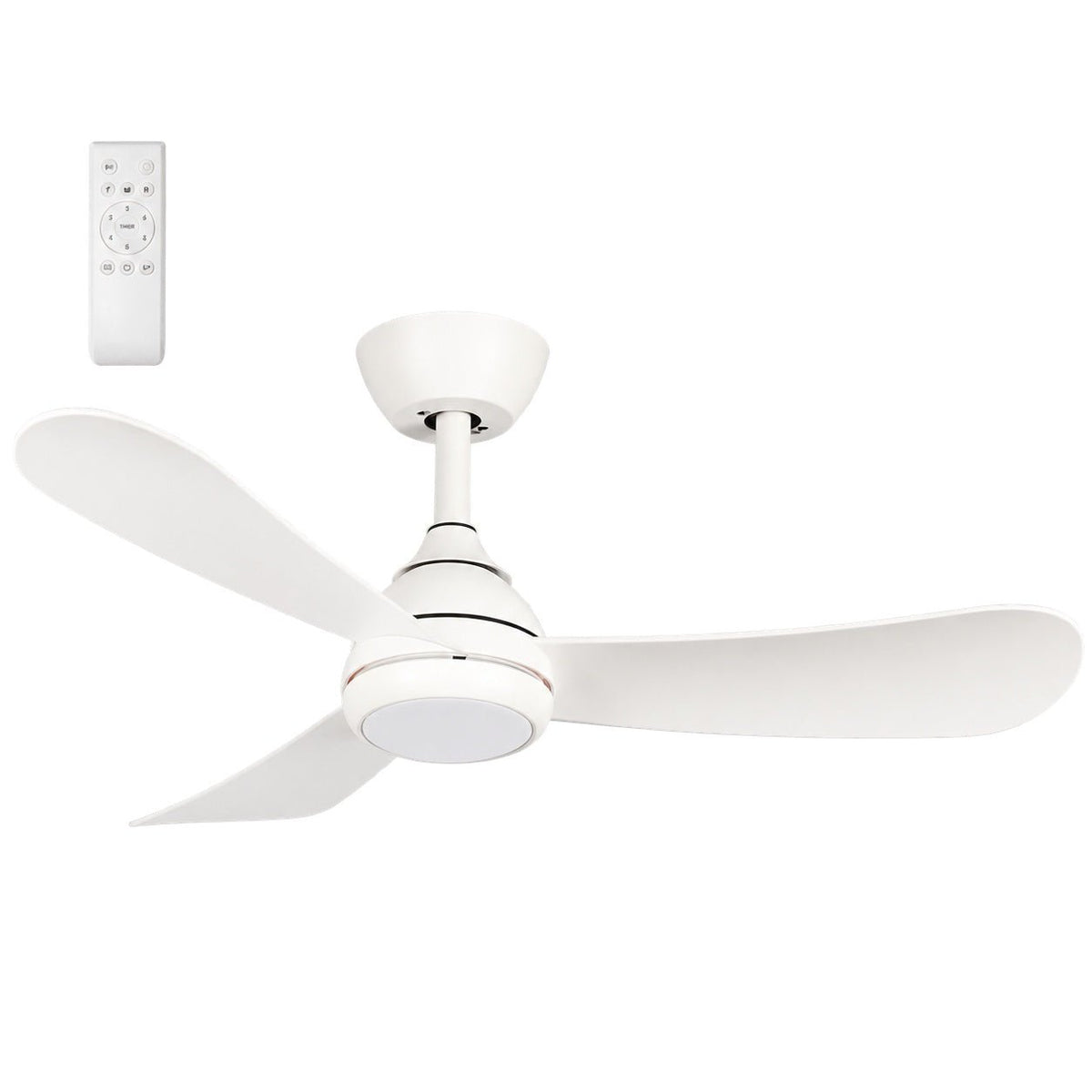 White 38" LED Ceiling Fan — white background