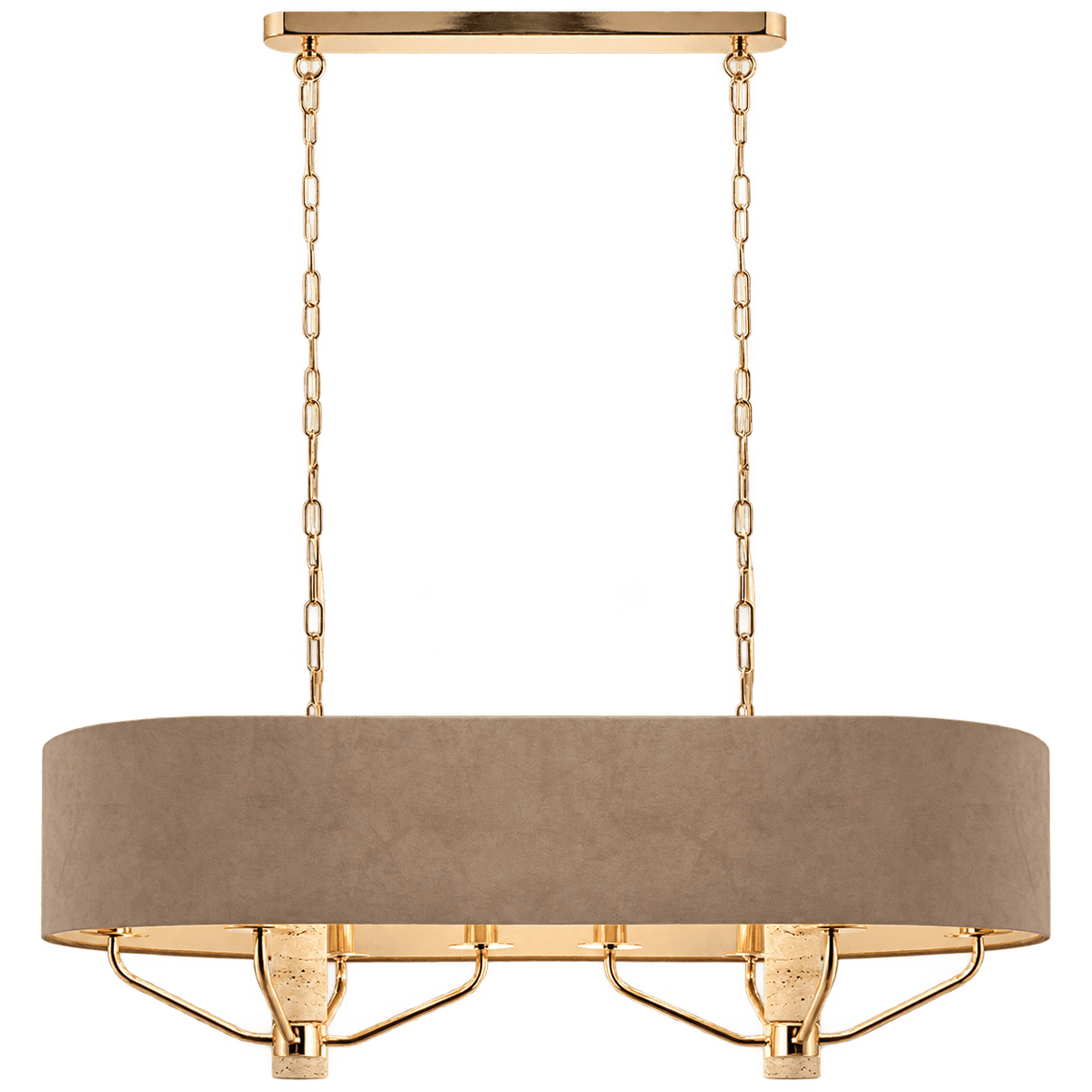 Champagne Gold & Beige Chandelier — transparent background