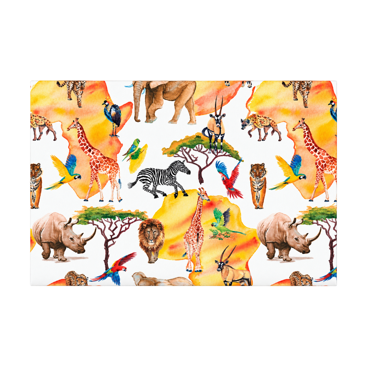 Gift Wrap Sheet - Animal Africa Map - transparent background