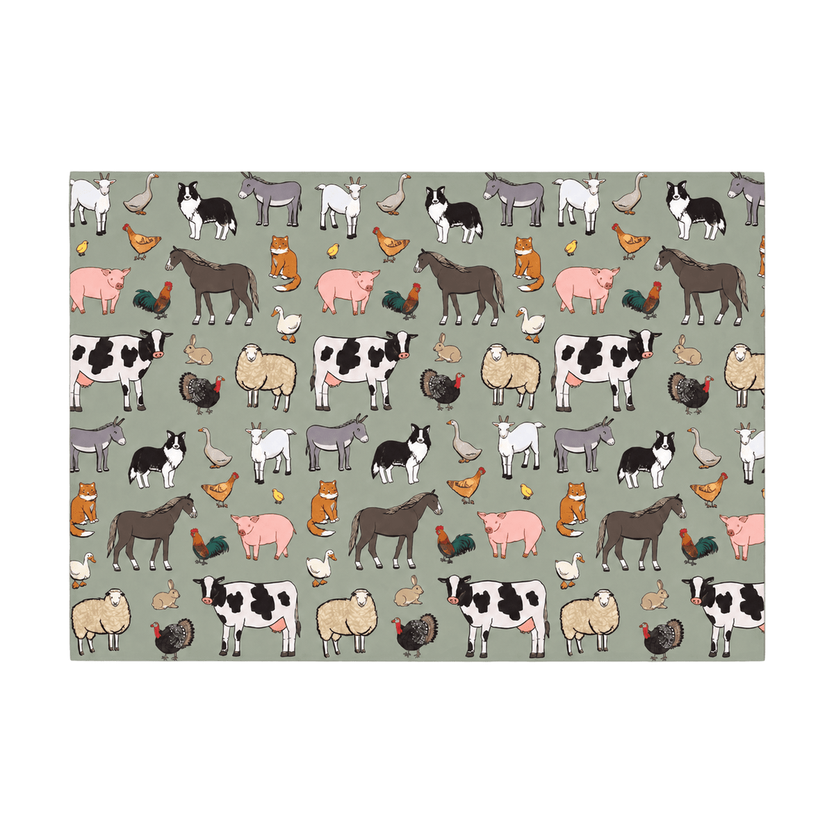 Gift Wrap Sheet - Farm Animal - transparent background