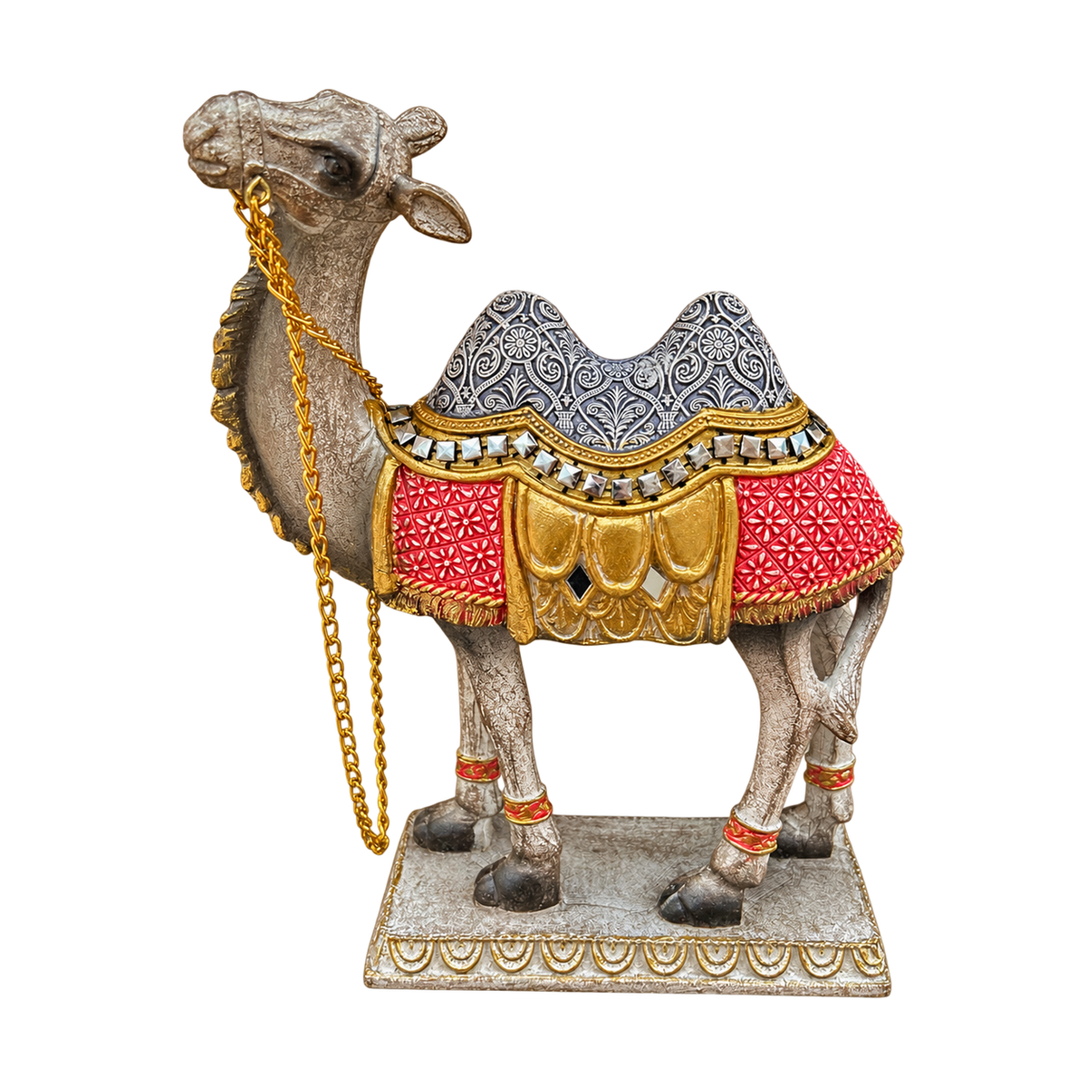 Camel Red Blanket Handcrafted Accent Piece - transparent background