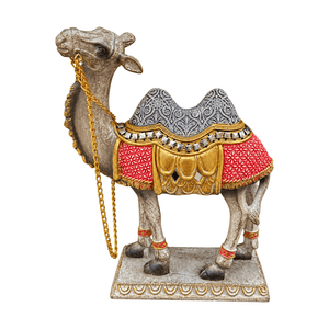 Camel Red Blanket Handcrafted Accent Piece - white background