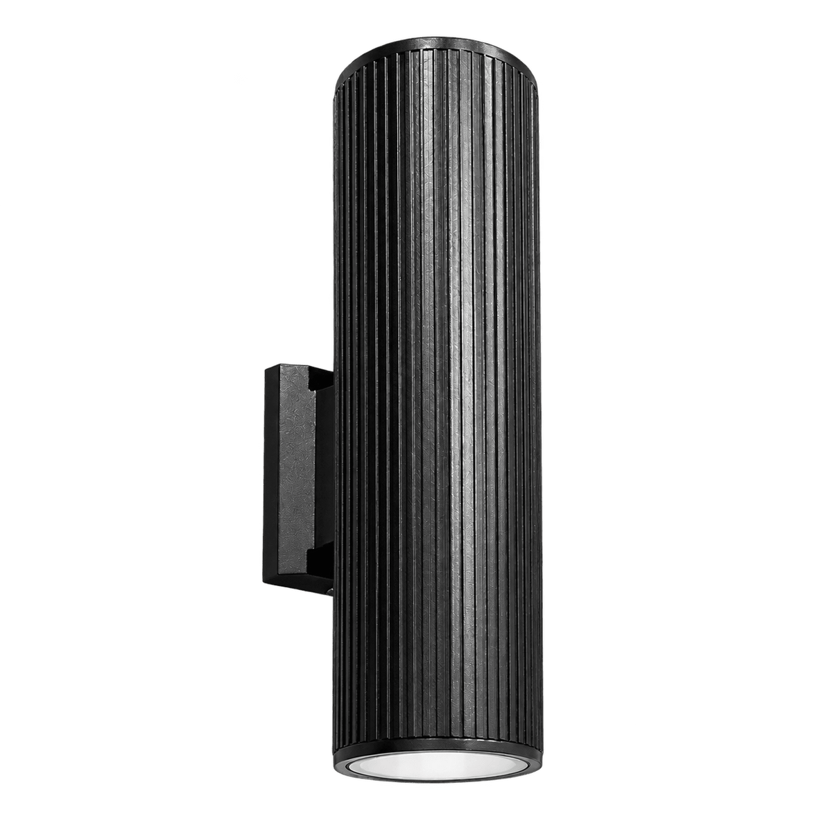 230V 18W GU10 Aluminium Round Up & Down Garden Light - Black — transparent background