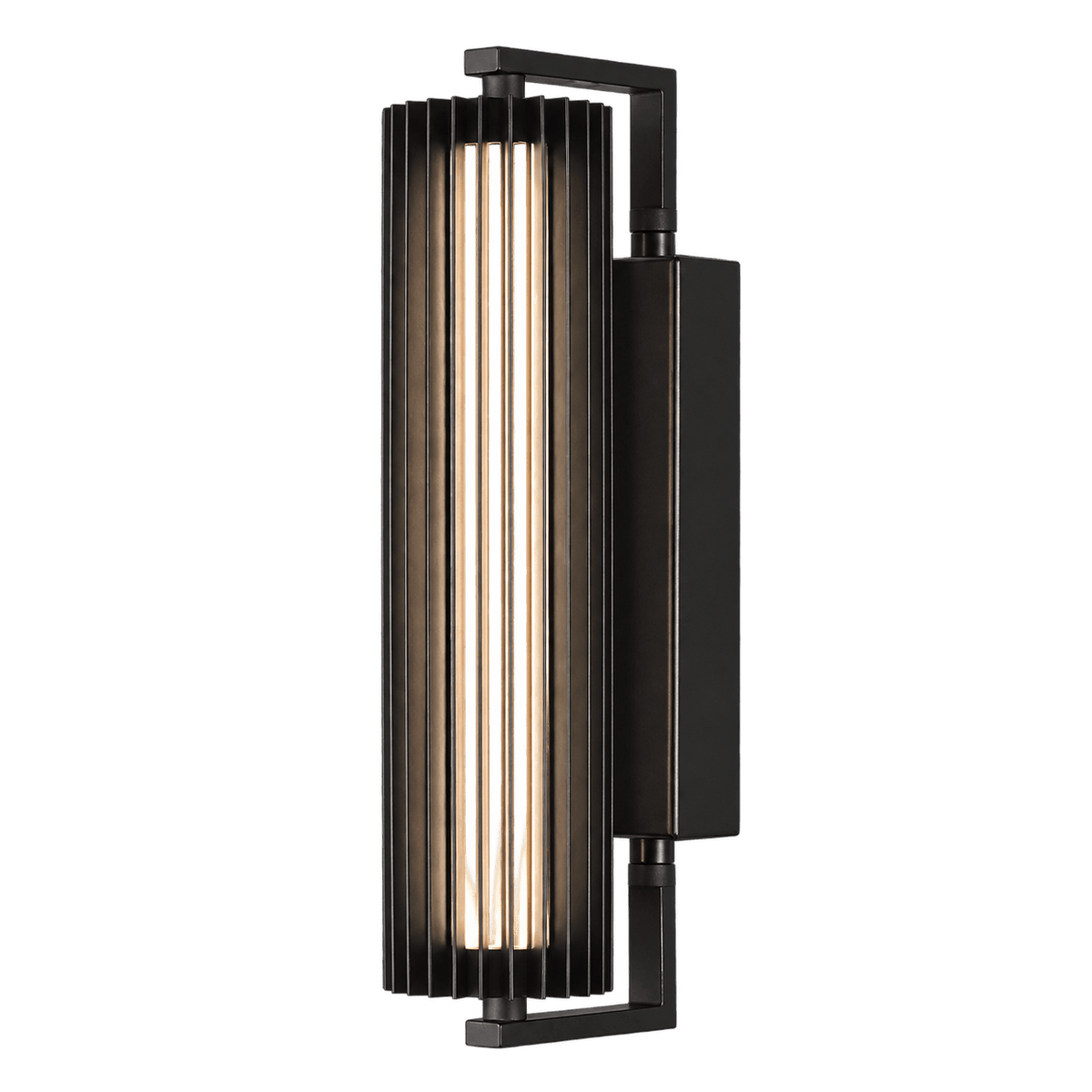 Black LED Wall Light - Slated Glass — transparent background