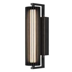 Black LED Wall Light - Slated Glass — white background
