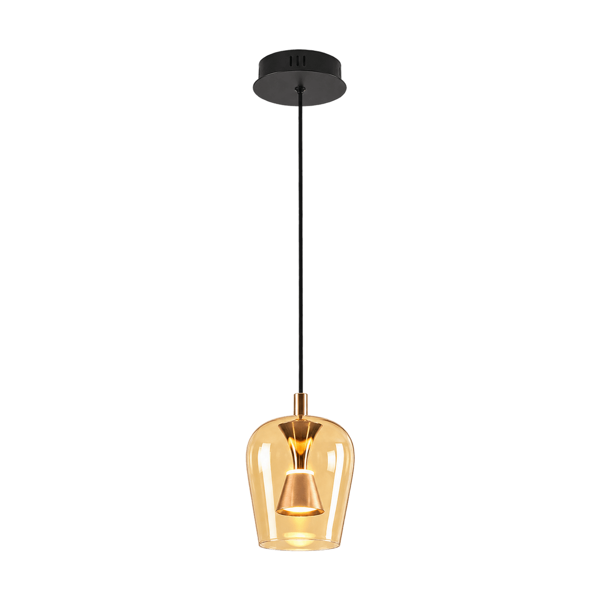 Golden Wizard LED Pendant Light - Black & Gold - transparent background