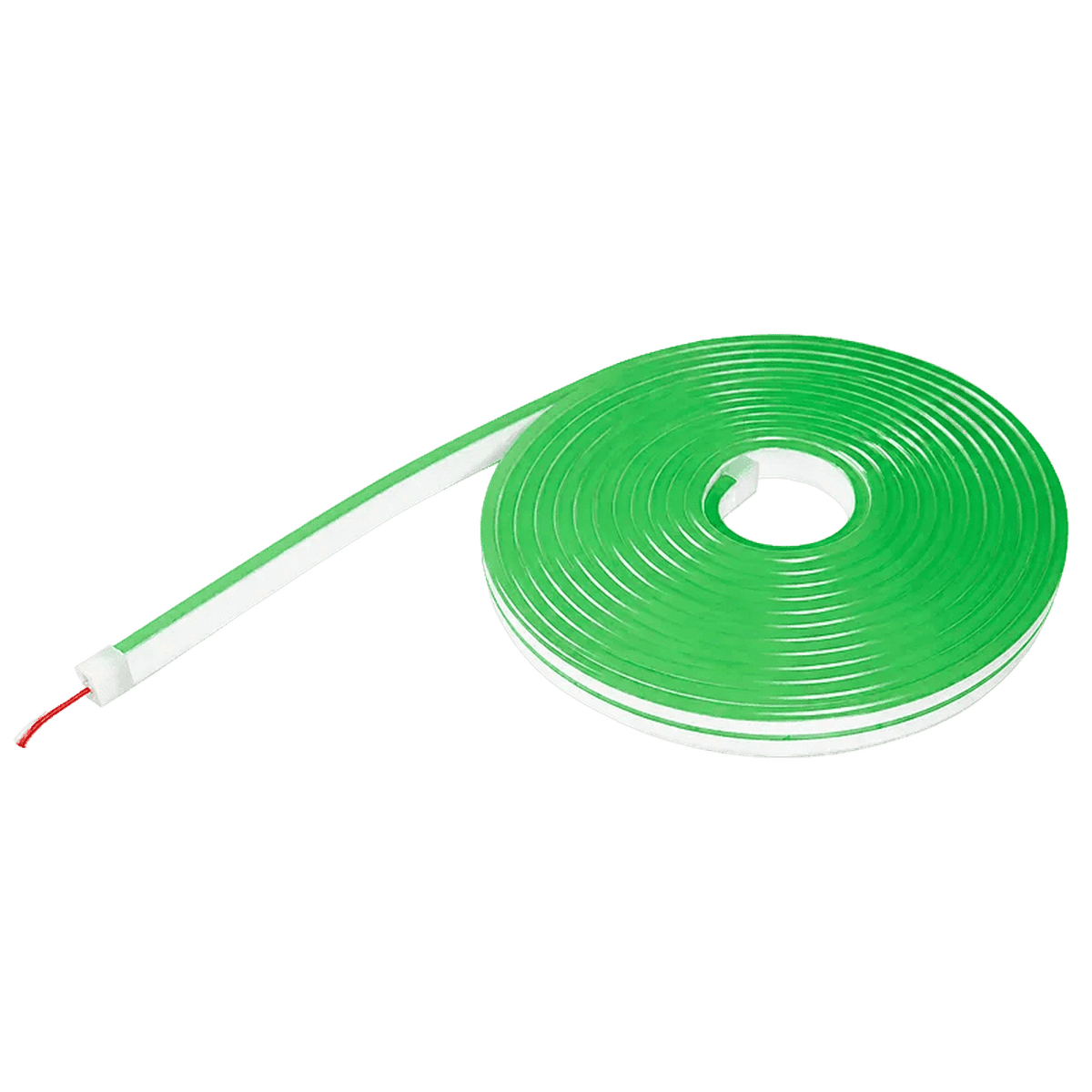 Green LED Neon Strip 5M - 230VAC — transparent background