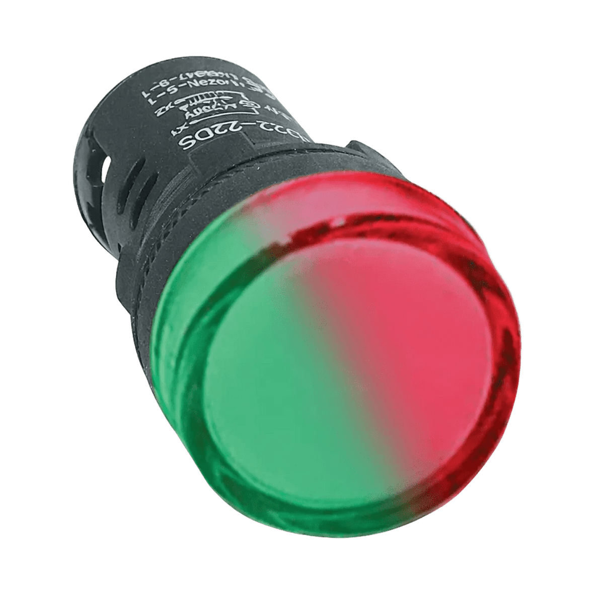 Red Green LED Pilot Light 22mm 12V — transparent background