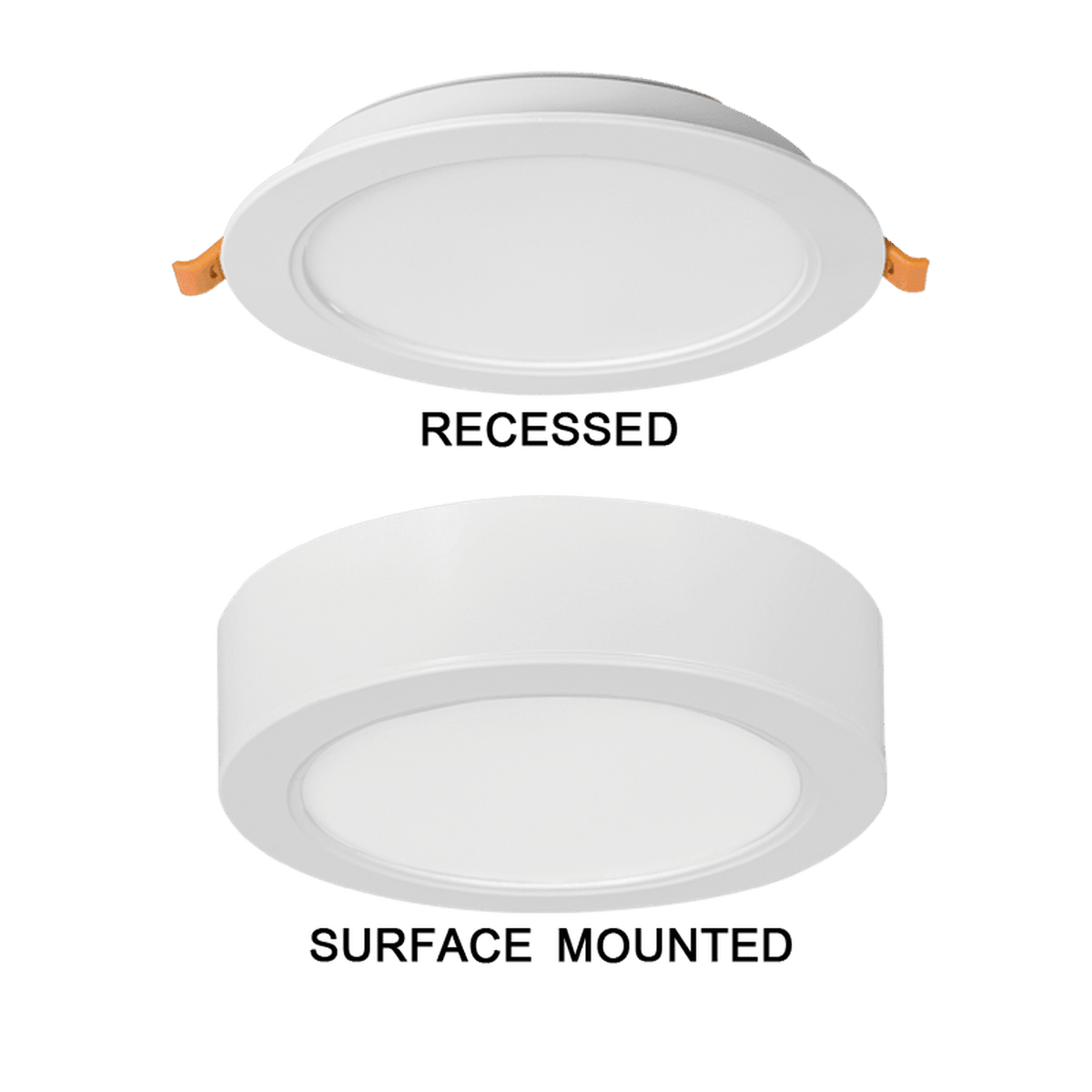 White 18W LED Ceiling Light - Surface or Recessed — transparent background