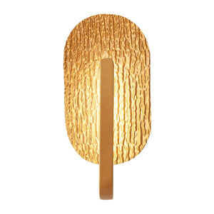 Oval Golden Leaf LED Wall Light — white background
