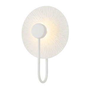 Round White Leaf LED Wall Light — transparent background