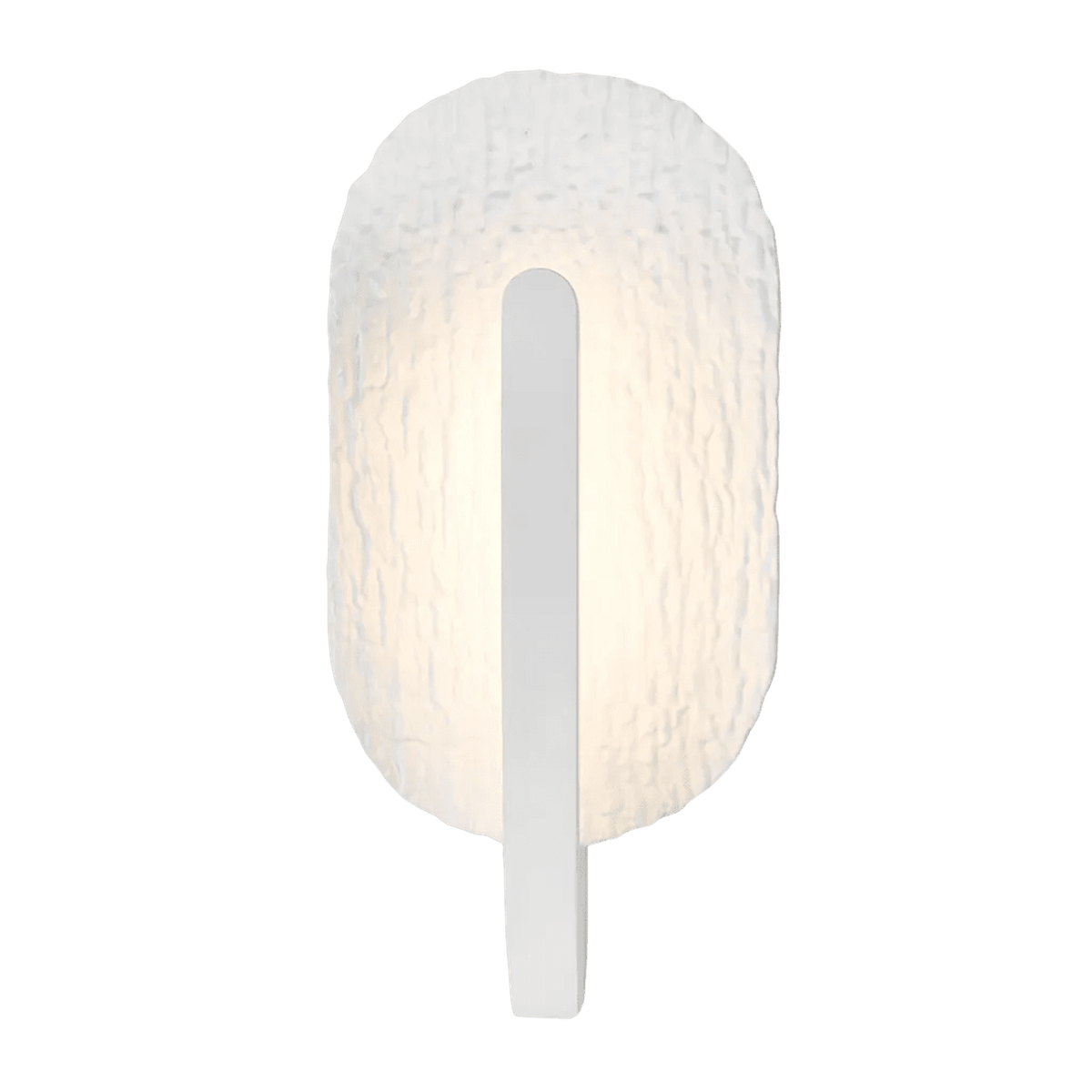 Oval White Leaf LED Wall Light — transparent background