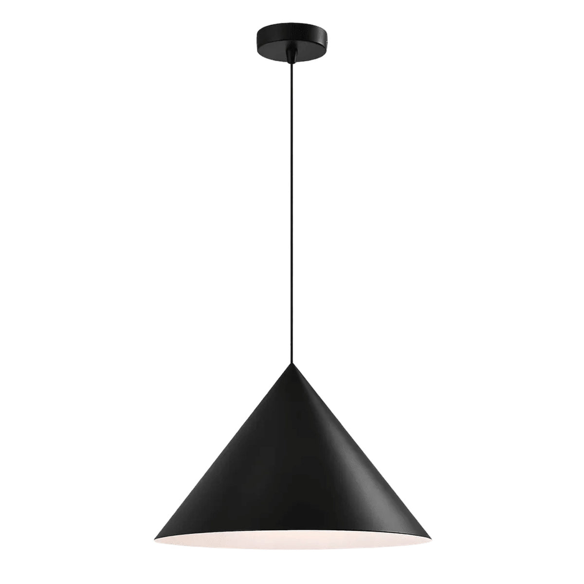 40W 40cm Metal Pinnacle Pendant, Black — white background