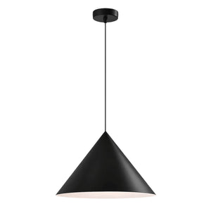 40W 40cm Metal Pinnacle Pendant, Black — white background