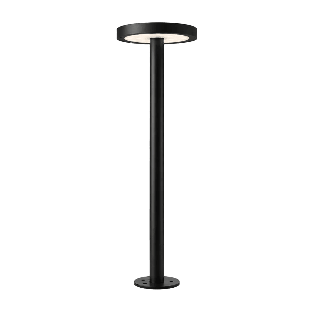 Rondo Black LED Bollard Light - Solar 4000K — transparent background