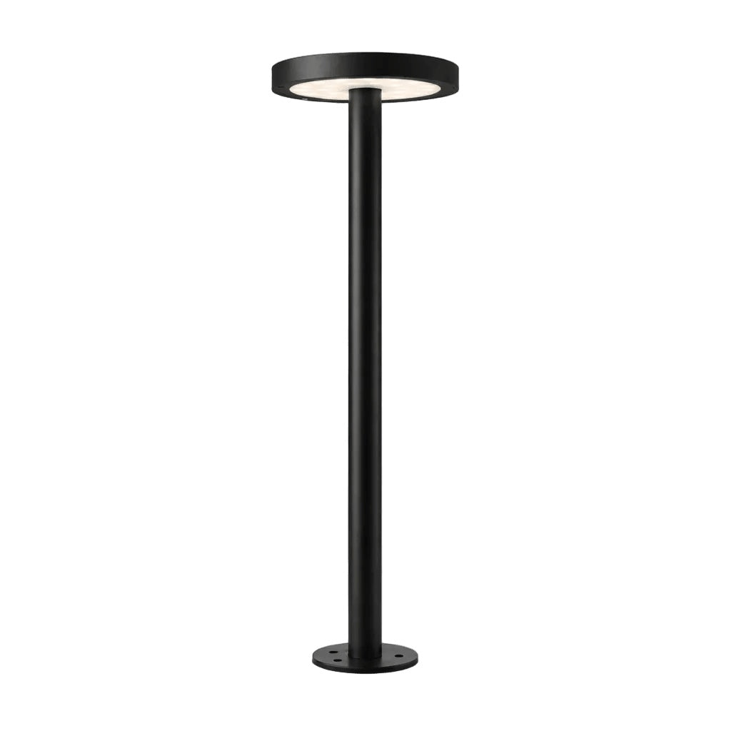 Rondo Black LED Bollard Light - Solar 4000K — white background