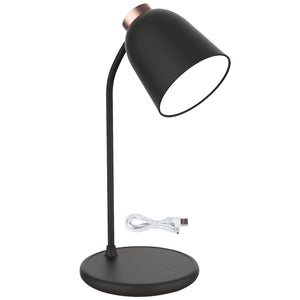 Black & Rose Gold Rechargeable CCT LED Desk Lamp — white background