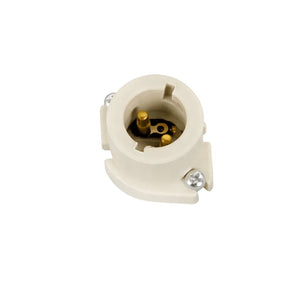 White Fibreglass Gallery Porcelain B22 Holder — white background