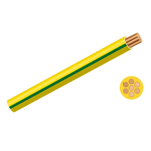 2.5mm Green/Yellow GP Wire - 20m Roll — transparent background