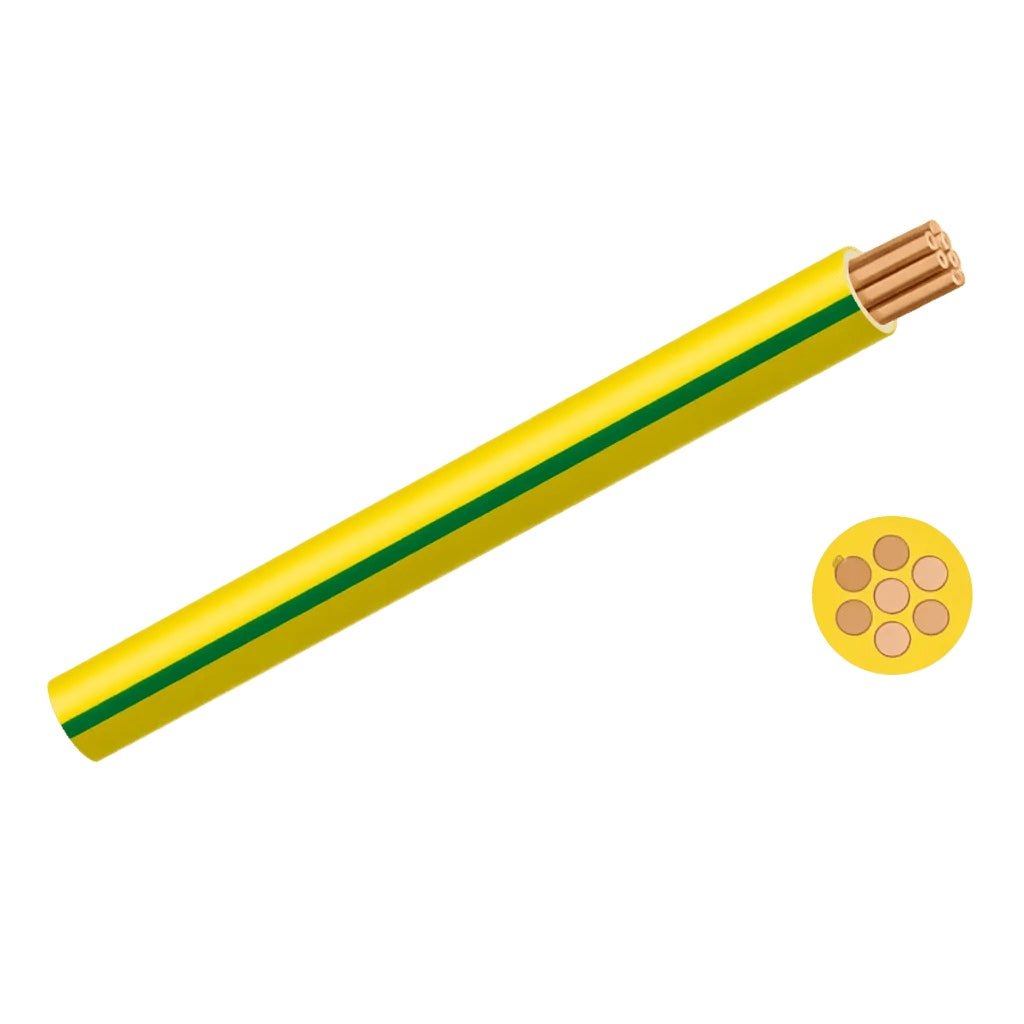 2.5mm Green/Yellow GP Wire - 20m Roll — white background