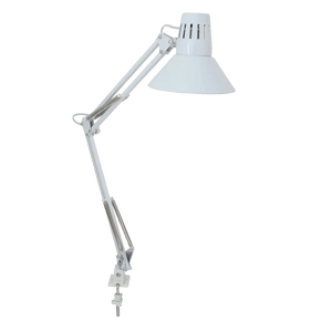 White Study Lamp with Clamp — transparent background