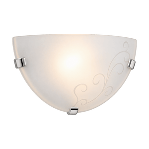 Decorative Wall Light - Frosted Glass, Chrome Clips - transparent background