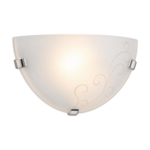 Decorative Wall Light - Frosted Glass, Chrome Clips - white background
