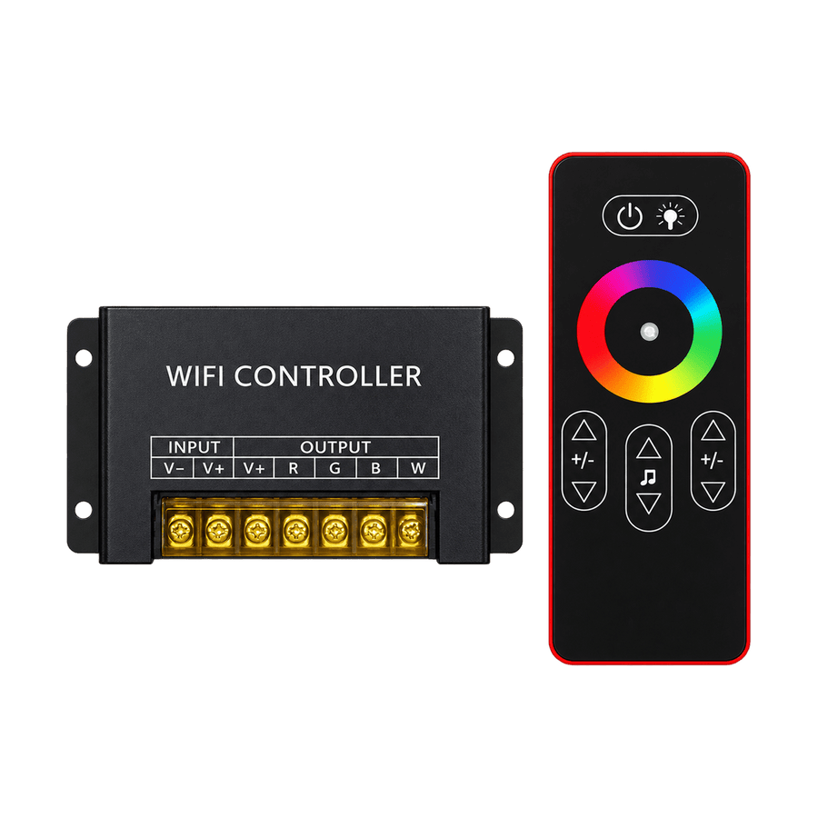 RGBW WiFi Smart Controller with Remote – 12V / 24V - transparent background