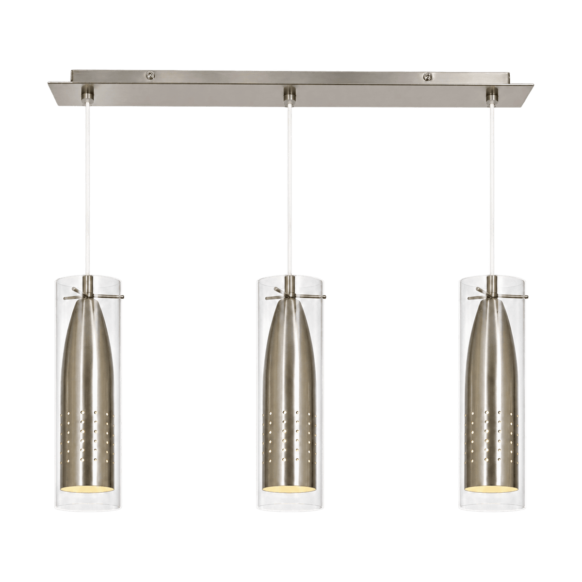 Satin Clear Glass Pendant Light - transparent background