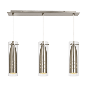 Satin Clear Glass Pendant Light - transparent background