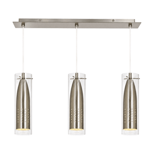 Satin Clear Glass Pendant Light - white background